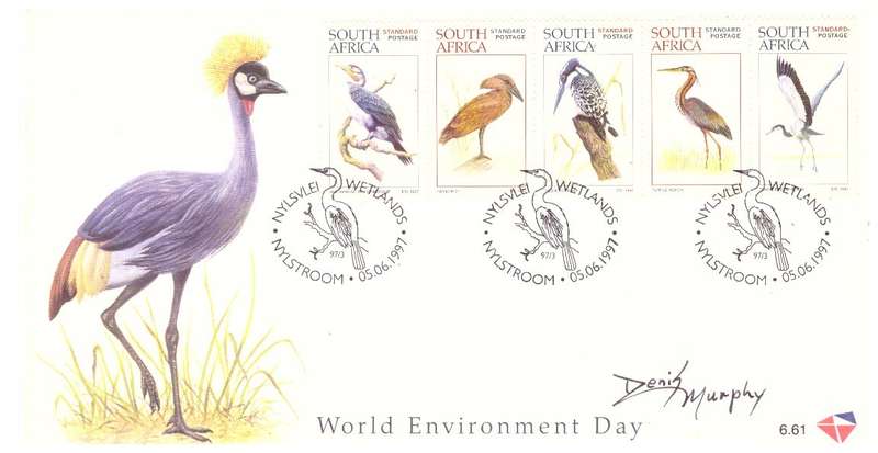 RSA no 6.61 - 1997 World Enviroment Day FDC signed by the Artist Denis Murphy