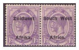 SWA 1923 -1/3 Pair - Portrait of KGV - MNH - SACC no 22