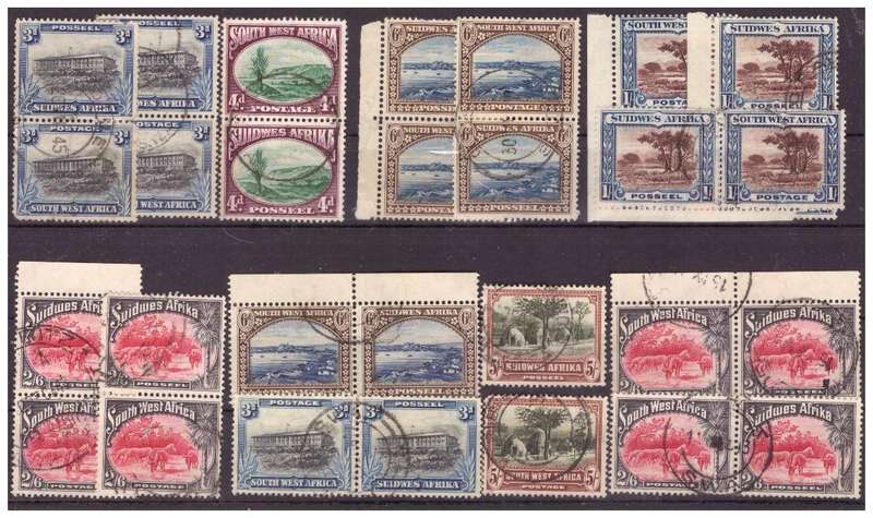SWA - 15 03 1931 - 1st Pictorials- Part Set of Used Horizontal & Vertical Pairs