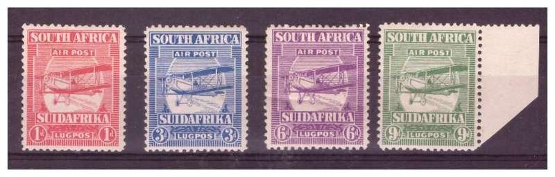 Union of South Africa 1925 - 1st Airmail Issue  MM - and 1980 Exhibition Replica Souvenir Sheet Incl