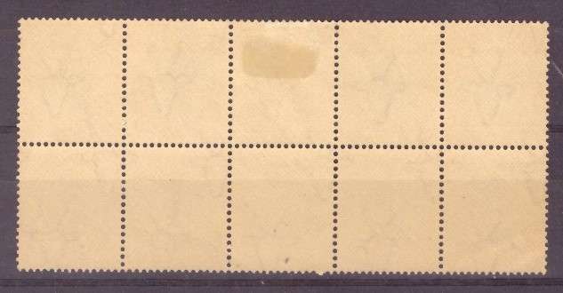 1d 1933-1948 hypenated pictorials - Gutter Pair of 6 - grey and carmine