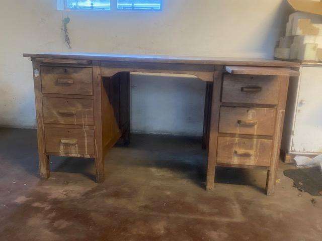 Old Time Office Desk,with Six Drawers, Bright coloured paint would liven up its appearance