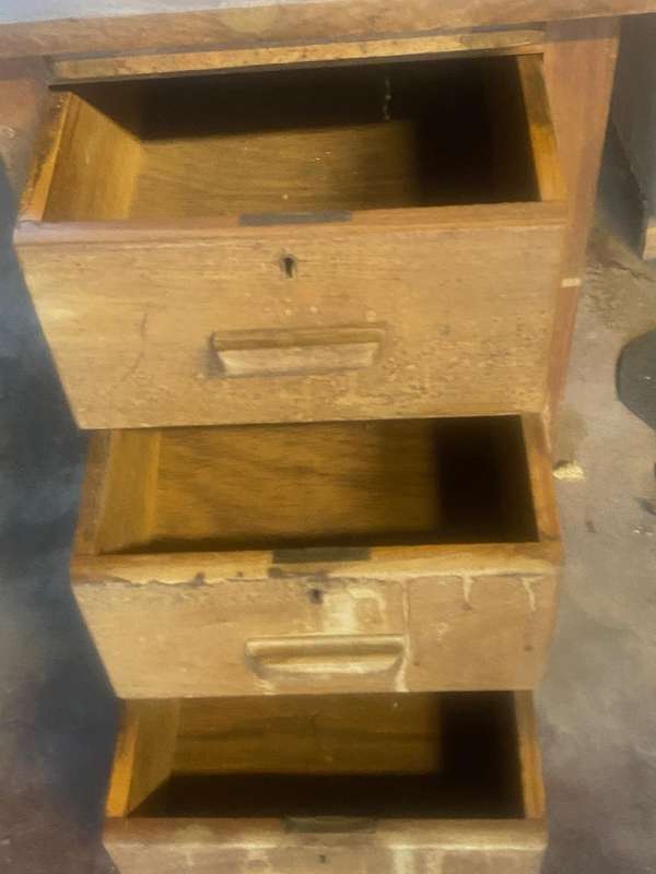 Old Time Office Desk,with Six Drawers, Bright coloured paint would liven up its appearance