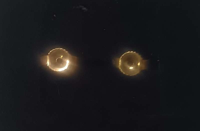 9KT GOLD AND DIAMOND EARRINGS 9X12MM 1.5G