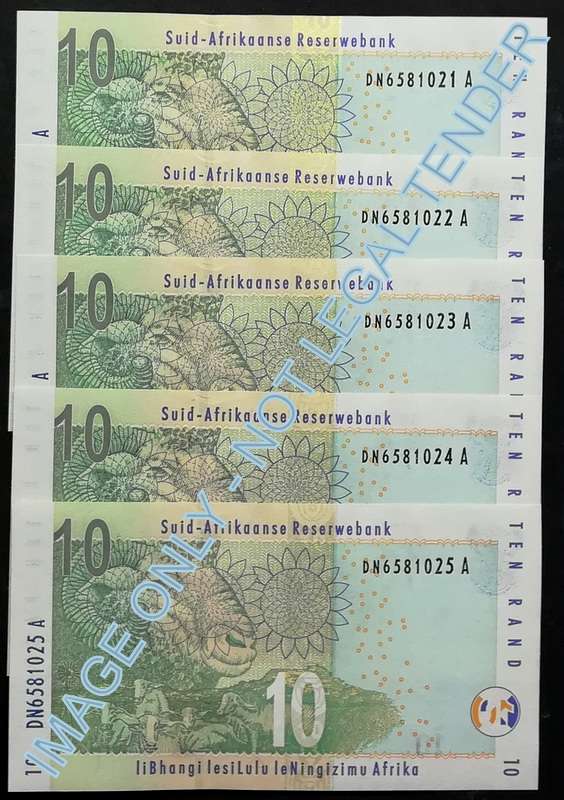 T MBOWENI 10 RAND *5 NOTES SEQUENCE*