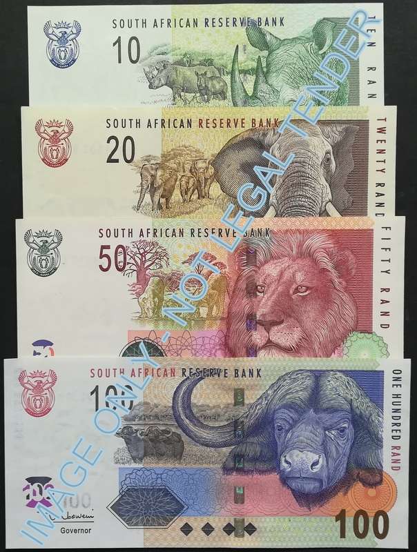 T MBOWENI 10+20+50+100 RAND *4 NOTES*