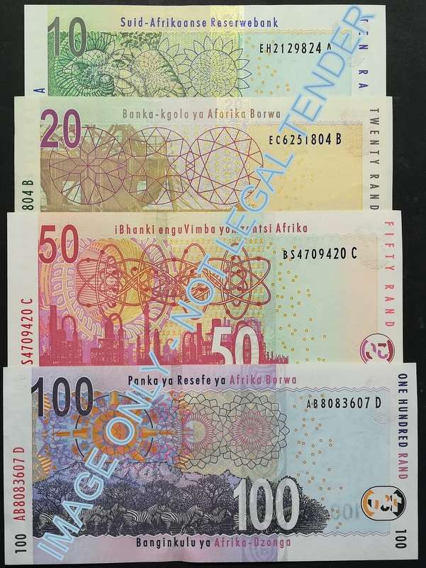 T MBOWENI 10+20+50+100 RAND *4 NOTES*