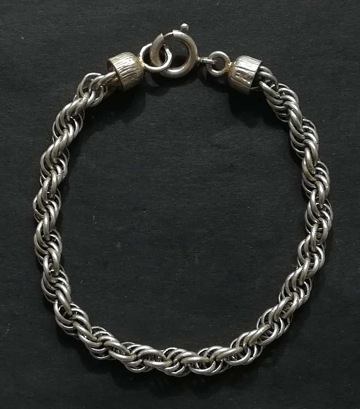 STERLING SILVER ROPE BRACELET 4 X 175MM 10 GRAMS