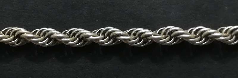 STERLING SILVER ROPE BRACELET 4 X 175MM 10 GRAMS