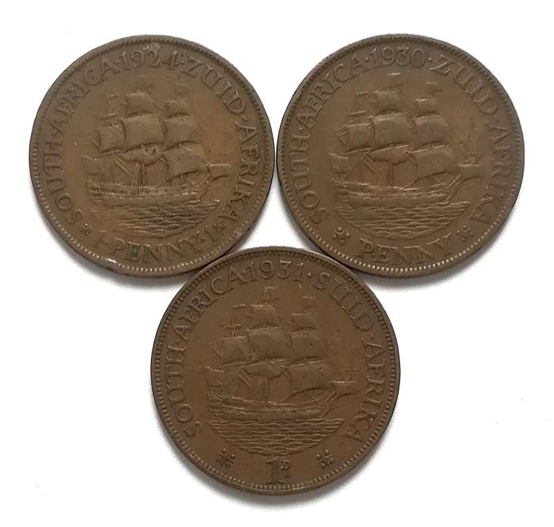 UNION 1924+1930+1931 PENNY (3 COINS)