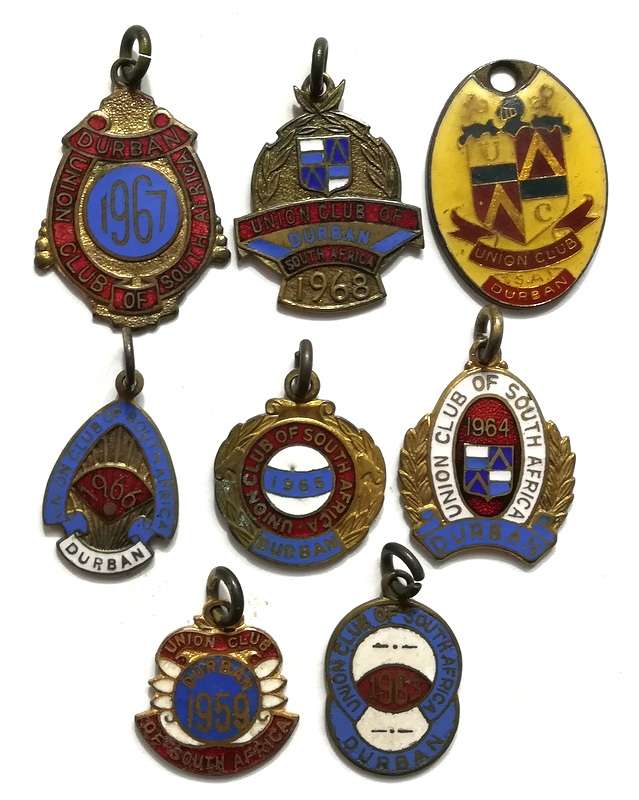 UNION CLUB DURBAN MIXED LOT 8 BADGES