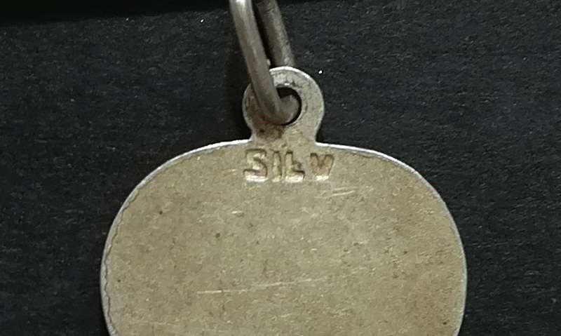 STERLING SILVER HEART SHAPE ST CHRISTOPHER CHARM 14X18MM