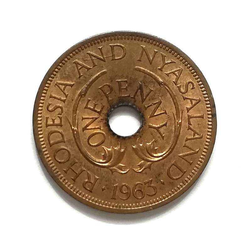 RHODESIA + NYASALAN 1963 PENNY *EXCELLENT*