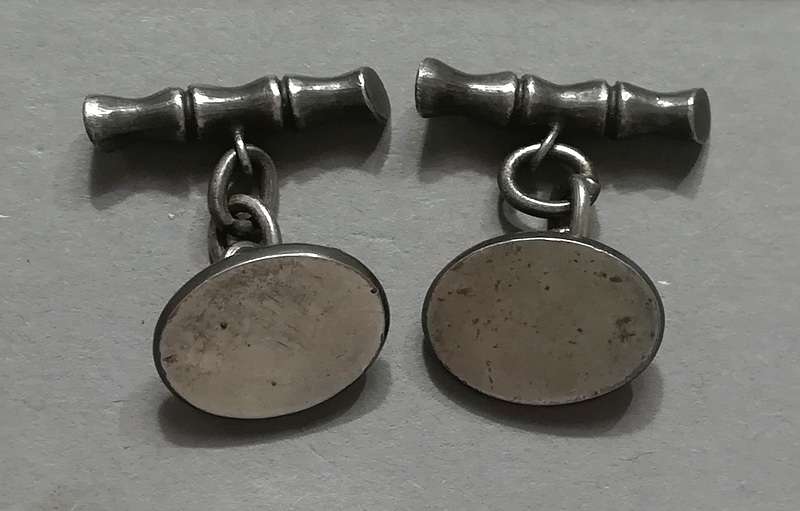 STERLING SILVER CUFFLINKS 12X15MM 8.1 GRAMS