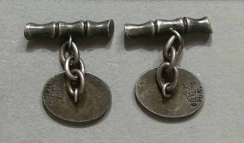 STERLING SILVER CUFFLINKS 12X15MM 8.1 GRAMS