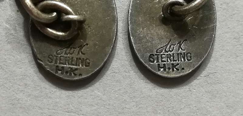 STERLING SILVER CUFFLINKS 12X15MM 8.1 GRAMS
