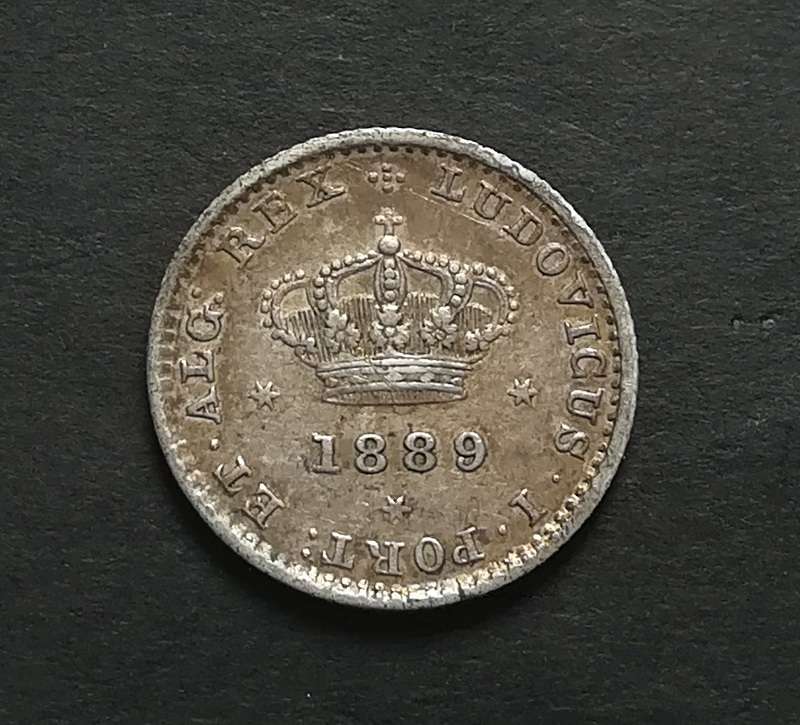 PORTUGAL 1889 SILVER 50 REIS