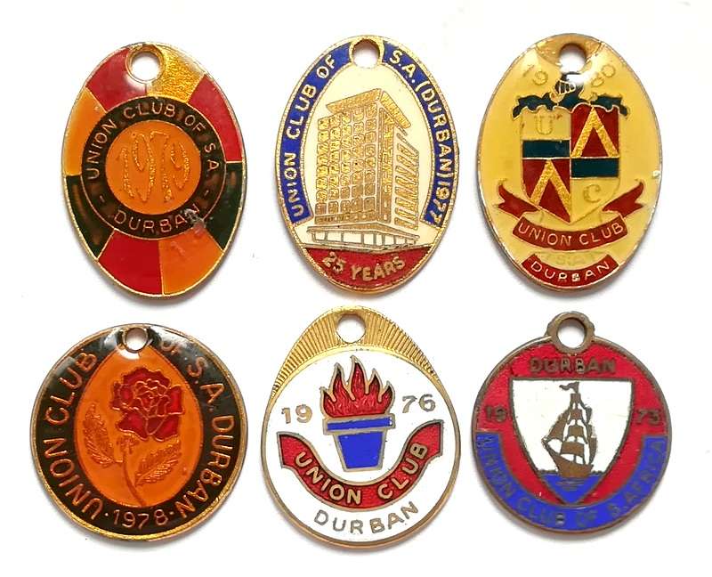 DURBAN UNION CLUB 6 BADGES
