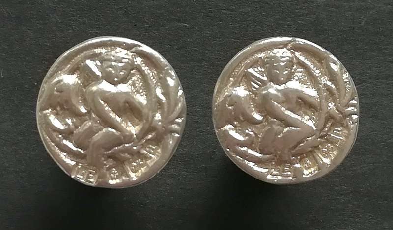 STERLING SILVER BIRMINGHAM 1900 *ANGEL* EARRINGS MAKER *L.E.* 16MM