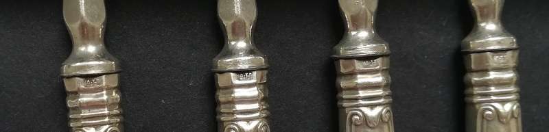 GEORGIAN SHEFFIELD 1825 SILVER HANDLES 12 PIECE KNIFE AND FORK SET 180X210MM
