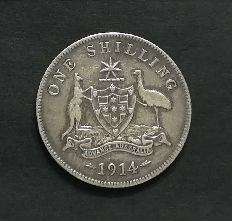 AUSTRALIA 1914 SILVER SHILLING