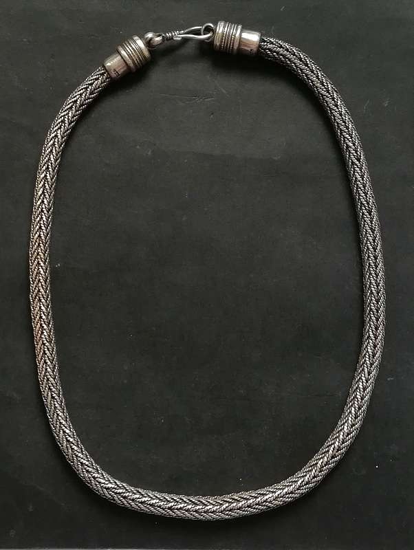 HEAVY STERLING SILVER NECKLAE 7X40MM 98.2 GRAMS