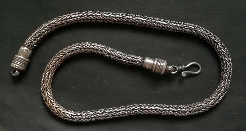 HEAVY STERLING SILVER NECKLAE 7X40MM 98.2 GRAMS