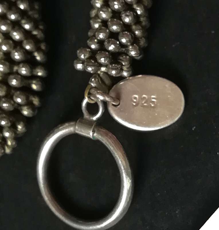 KITALE - STERLING SILVER AND FRESHWATER OEARLS NECKLAE 7 X 440MM 67 GRAMS
