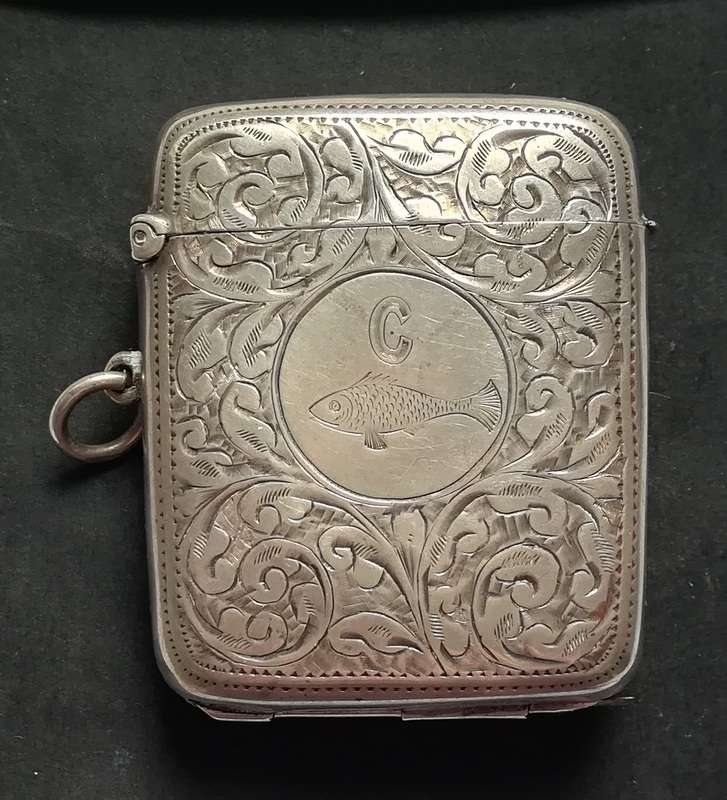 **RARE** BIRMINGHAM 1901 VESTA CASE/PHOTO FRAME?CHEROOT HOLDER COMBINATION 42X52MM 48.8 GRAMS