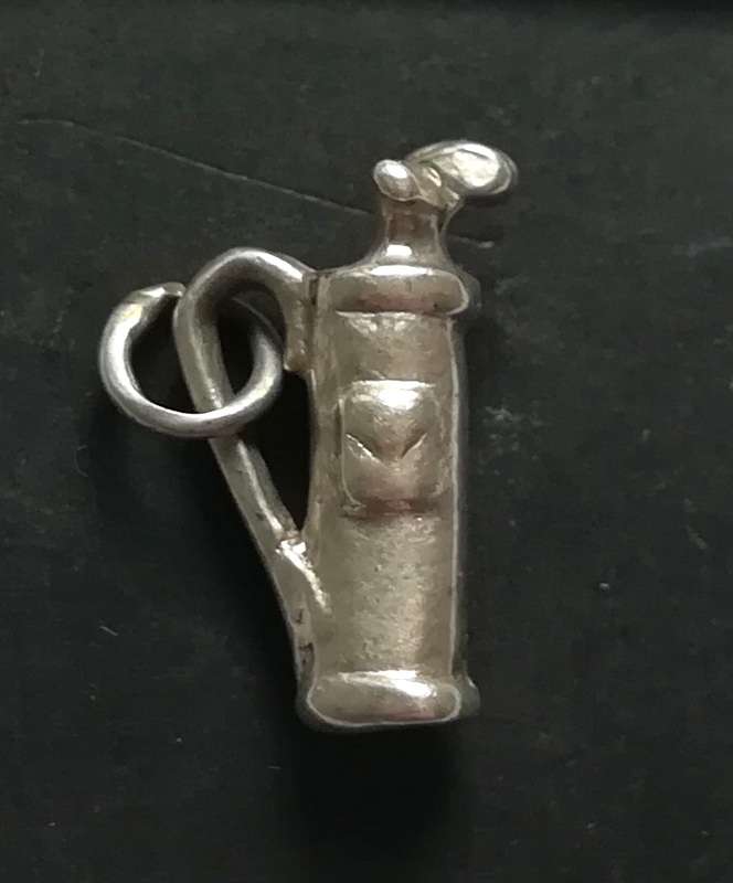 STERLING SILVER CHARM/PENDANT *GOLF BAG* 12X20MM 5 GRAMS