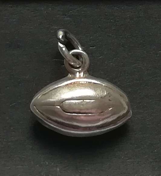 STERLING SILVER CHARM *RUGBY BALL* 10X15MM 5 GRAMS