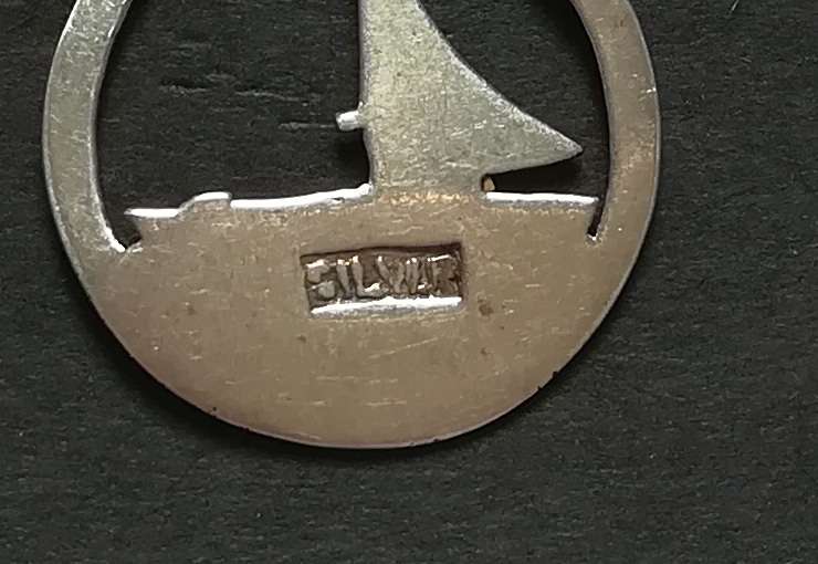 STERLING SILVER CHARM *SSILING SHIP* 20X20MM 1.6 GRAMS