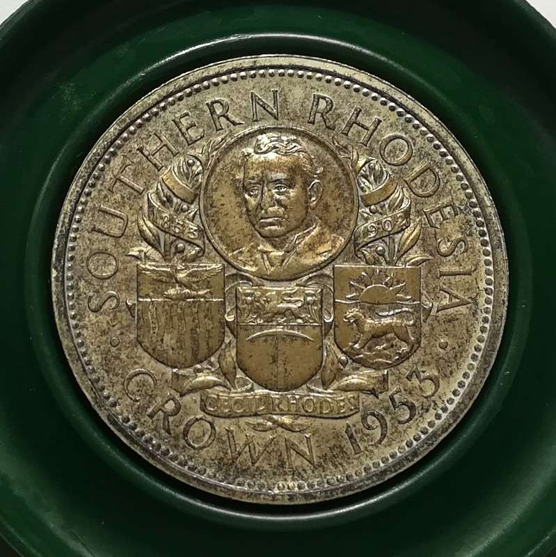 RHODESIA 1953 SILVER CROWN
