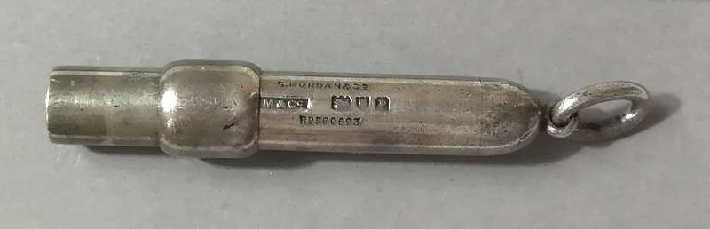 **RARE** SAMSON MORDAN STERLING SILVER LONDON 1910 SLIDE PROPELLING PENCIL HOLDER 10X65MM 23 GRAMS