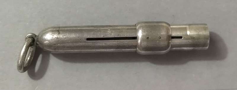 **RARE** SAMSON MORDAN STERLING SILVER LONDON 1910 SLIDE PROPELLING PENCIL HOLDER 10X65MM 23 GRAMS