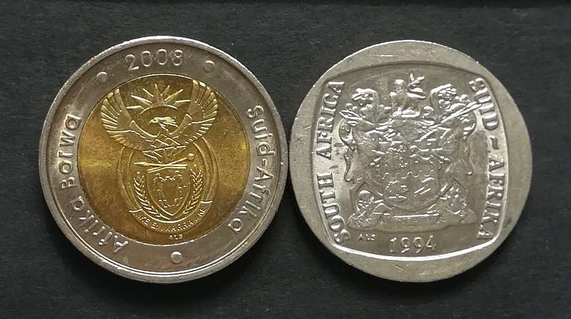MANDELA 5 RAND COMBO 2008 + 1994 (2 COINS)