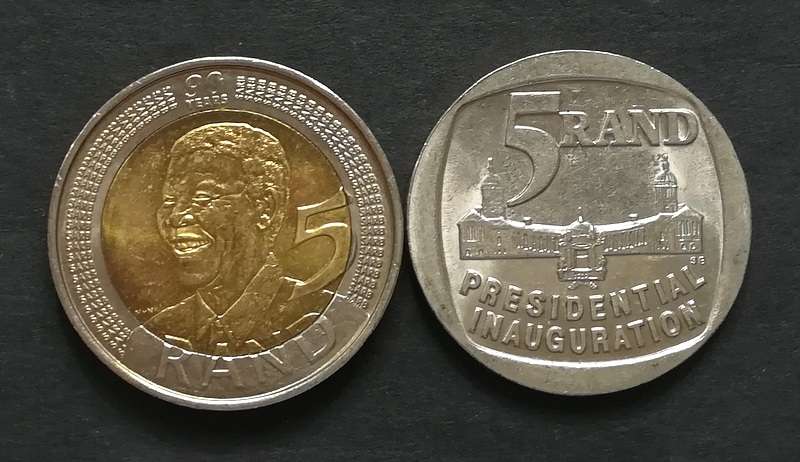 MANDELA 5 RAND COMBO 2008 + 1994 (2 COINS)