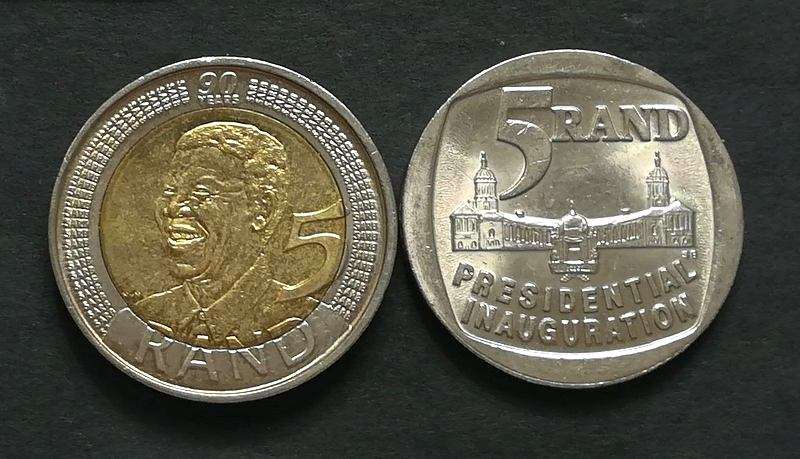 MANDELA 5 RAND COMBO 2008 + 1994 (2 COINS)