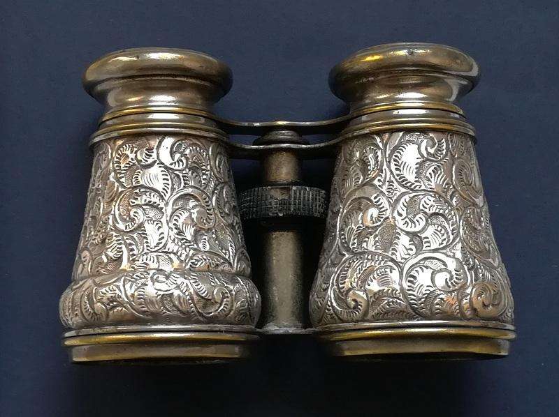 BIRMINGHAM 1893 SILVER CASING LE JOCKEY CLUB BINOCULARS *WEAR - SEE PICS* 80X110MM