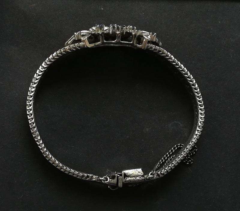 800 SILVER AND BLUE SAPPHIRE BRAELET 170X30X15MM 22.3 GRAMS