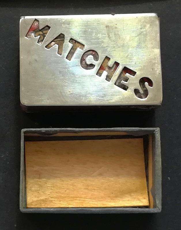 STERLING SILVER BIRMINGHAM 1901 - MATCHES CUT OUT HOLDER 14X28X42MM 11 GRAMS