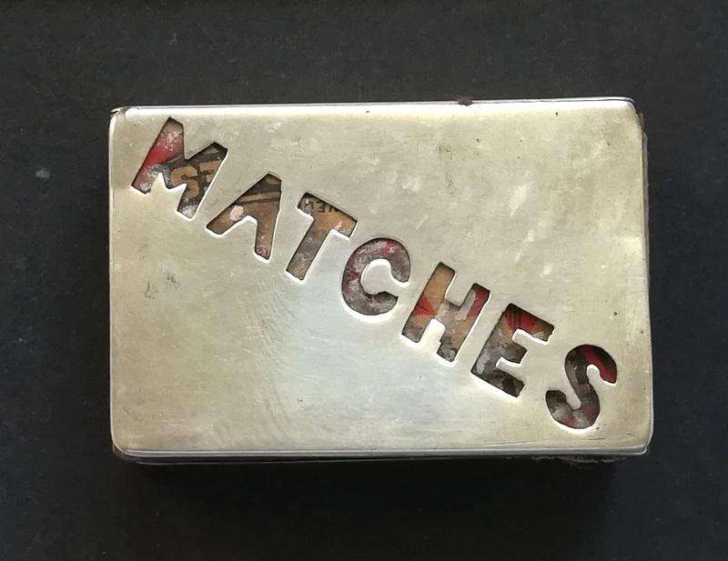 STERLING SILVER BIRMINGHAM 1901 - MATCHES CUT OUT HOLDER 14X28X42MM 11 GRAMS