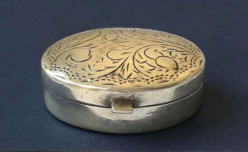 STERLING SILVER PILL BOX 10X20X28MM 7.7 GRAMS