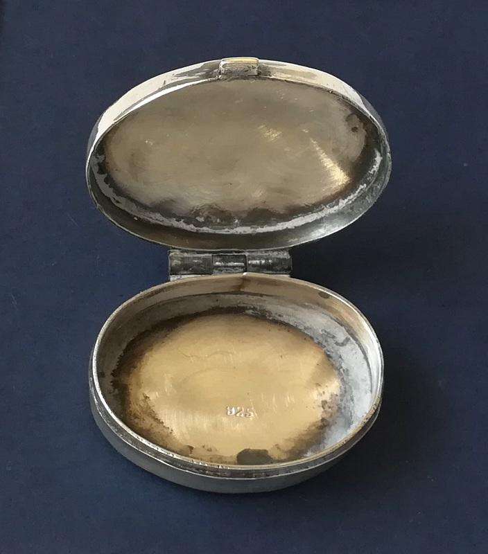 STERLING SILVER PILL BOX 10X20X28MM 7.7 GRAMS