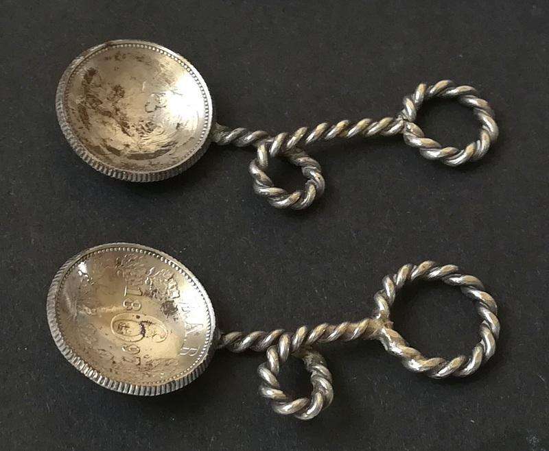 ZAR 1897 6 PENCE-PAIR SALT/MUSTARD SPOONS 50MM