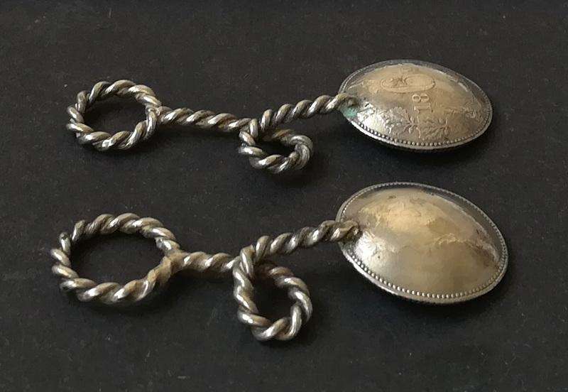 ZAR 1897 6 PENCE-PAIR SALT/MUSTARD SPOONS 50MM