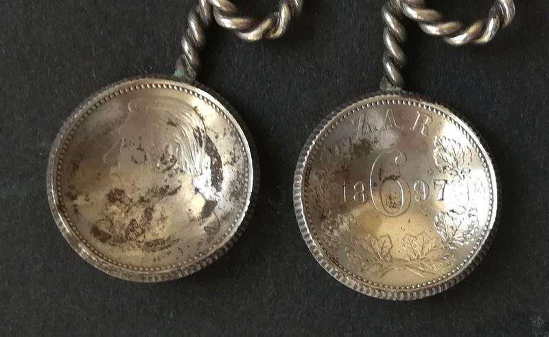 ZAR 1897 6 PENCE-PAIR SALT/MUSTARD SPOONS 50MM