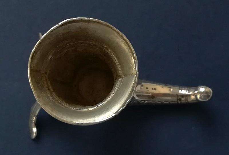NORWAY STERLING SILVER SALT AND PEPPER-HORN SHAKER/VIKING BOAT 33.8 GRAMS *WITHOUT LINER*