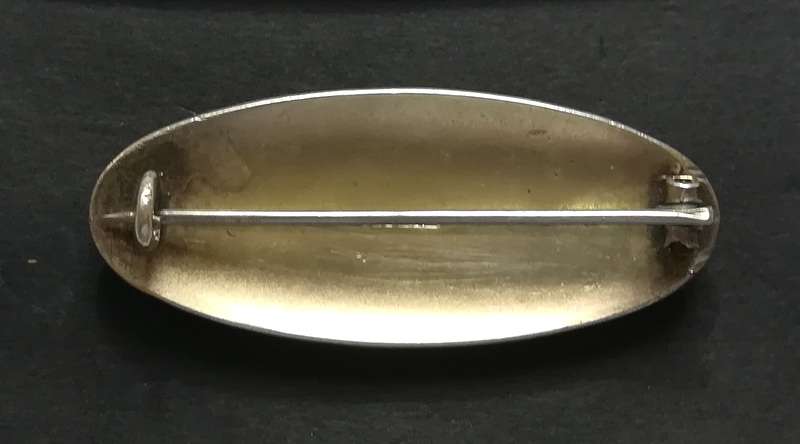 STERLING SILVER AND ENAMEL  BROOCH 18X42MM