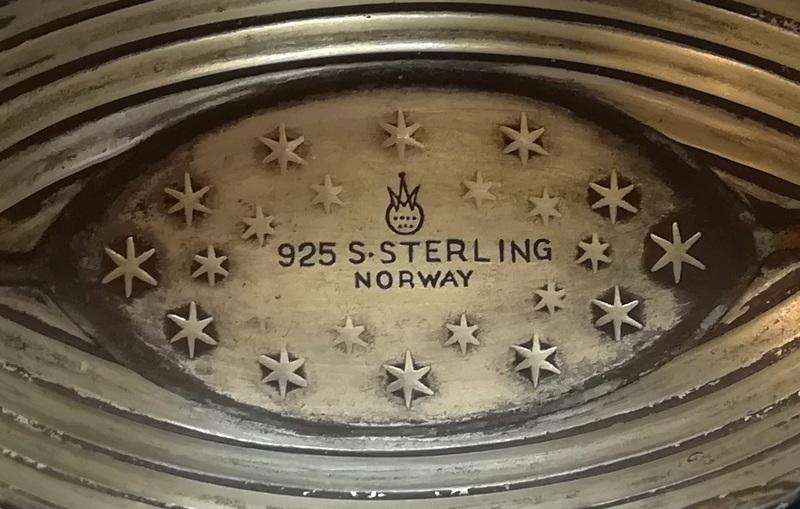 NORWAY STERLING SILVER VIKING SHIP SALT 30X40X80MM 16.4 GRAMS *WITHOUT LINER*